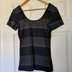 Old navy black and silver scoop neck tee